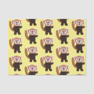 Cute red panda cartoon illustration tissue paper