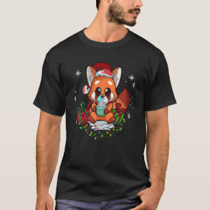 Cute Red Panda Christmas Gifts Kids Girls Boys Xma T-Shirt