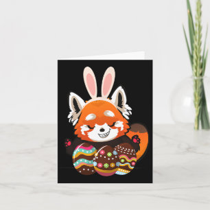 Cute Red Panda Easter Bunny Ears  Card
