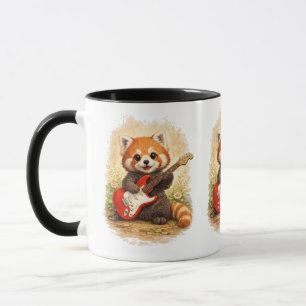 Cute Red Panda Guitar Mug – Music Lover Gift