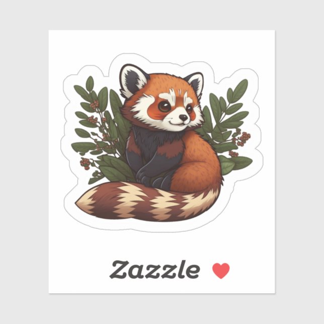 Cute red panda in the wild vinyl sticker (Sheet)