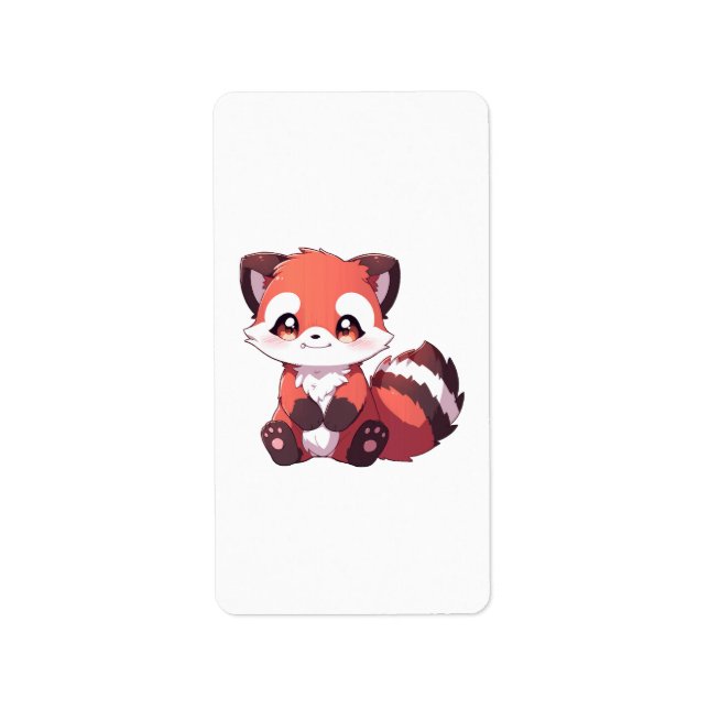  cute red panda label (Front)