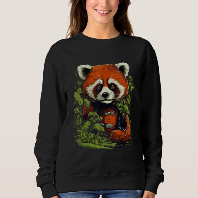 Cute Red Panda Lover Nature Graphic Animal Conserv Sweatshirt (Front)