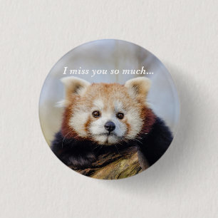Cute Red Panda Miss You So Much 3 Cm Round Badge