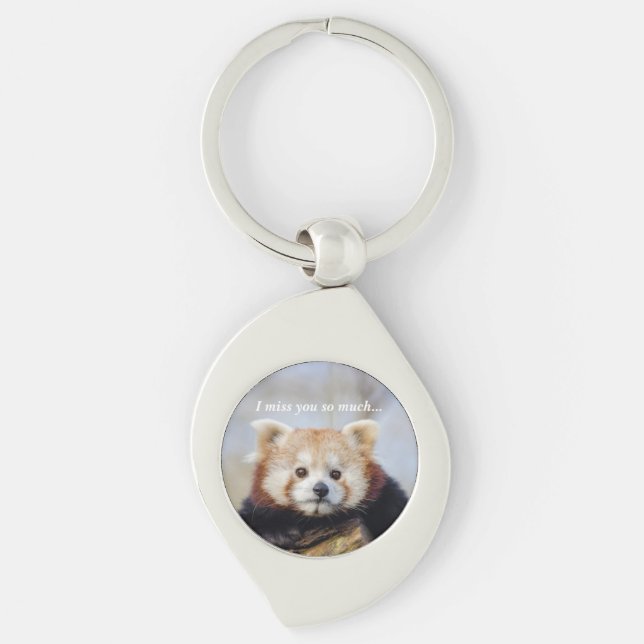 Cute Red Panda Miss You So Much  Key Ring (Front)