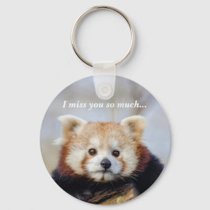 Cute Red Panda Miss You So Much Key Ring
