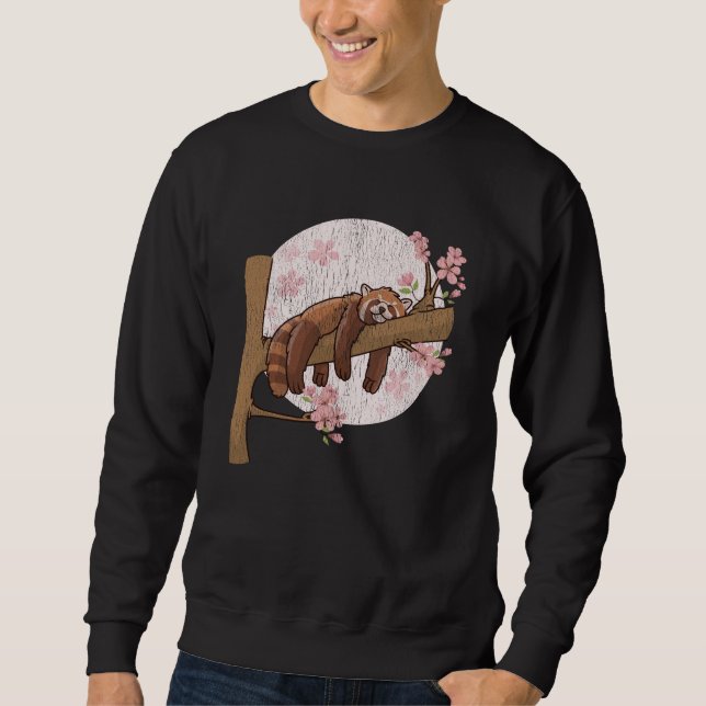 Cute Red Panda Nap Lazy Sleeping Animal Sweatshirt (Front)