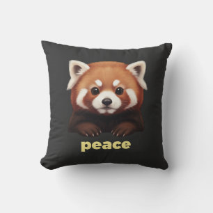 Cute Red Panda "Peace" Illustration for Kids & Nur Cushion