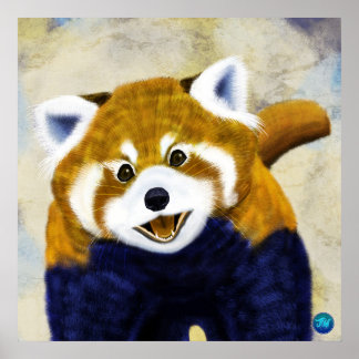 Cute Red Panda Portrait Poster