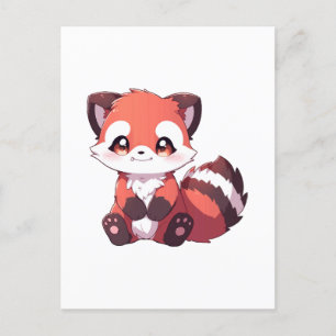  cute red panda postcard