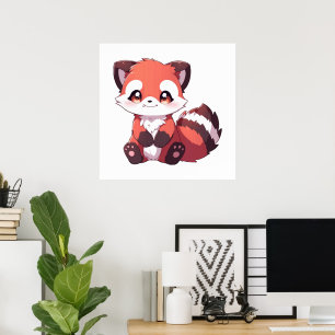cute red panda poster