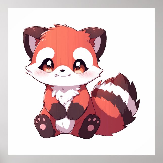  cute red panda poster (Front)