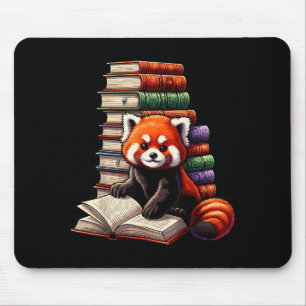 Cute Red Panda Reading Book Animal Bookworm Mouse Pad