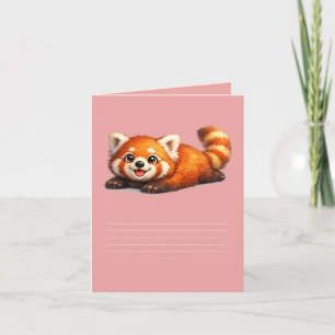 Cute Red Panda Relaxing Kawaii Animal Design Invitation