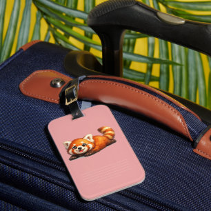 Cute Red Panda Relaxing Kawaii Animal Design Luggage Tag