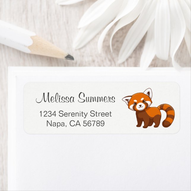 Cute Red Panda Return Address Label (Insitu)