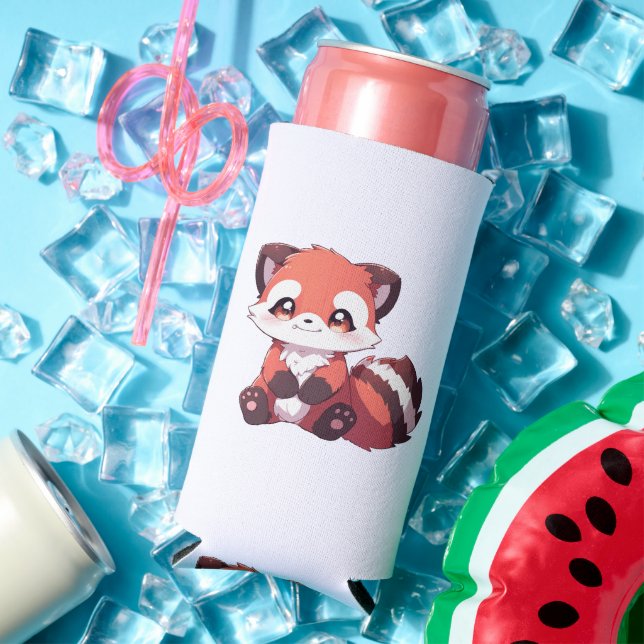  cute red panda seltzer can cooler (In Situ Summer)