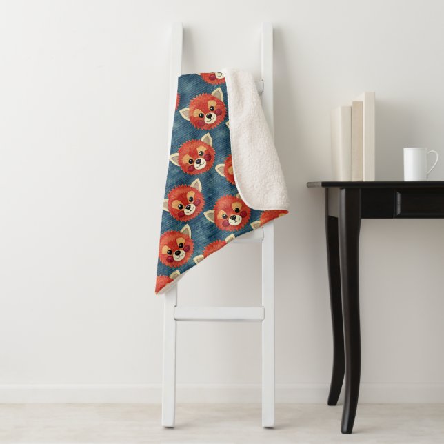 Cute Red Panda Sherpa Blanket (In Situ)