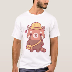 Cute Red Panda With Yellow Hat T-Shirt
