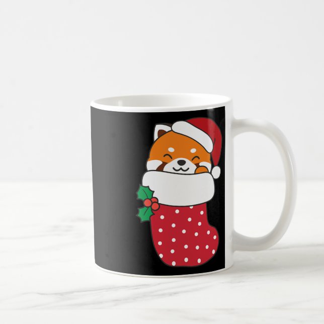 Cute Red Pandas In Christmas Stockings For Christm Coffee Mug (Right)