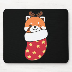 Cute Red Pandas In Christmas Stockings For Christm Mouse Pad
