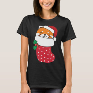 Cute Red Pandas In Christmas Stockings For Christm T-Shirt