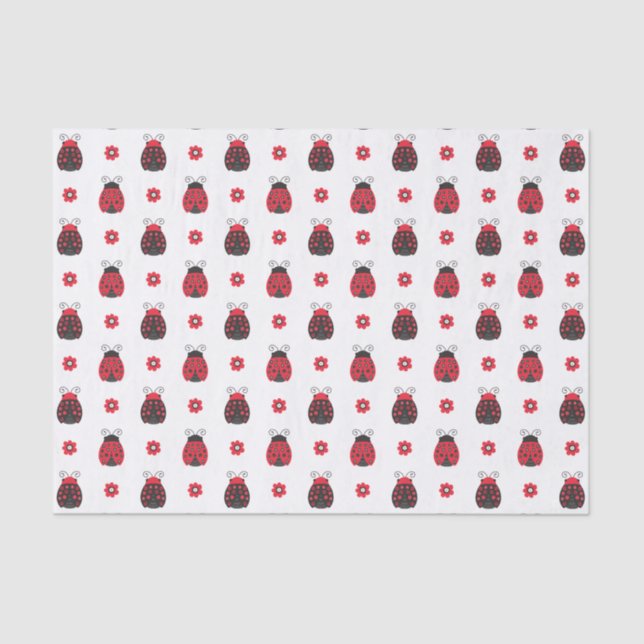 Cute Red Pattern Tissue Paper (Front)