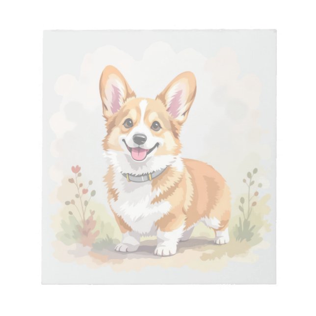 Cute Red Pembroke Welsh Corgi Dog Notepad (Front)