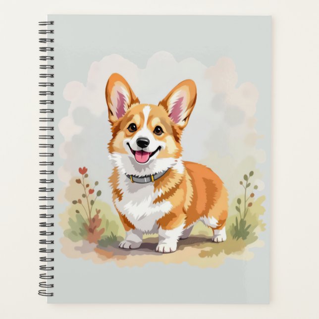 Cute Red Pembroke Welsh Corgi Dog Planner (Front)