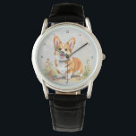 Cute Red Pembroke Welsh Corgi Dog Watch<br><div class="desc">Cute Red Pembroke Welsh Corgi Dog Illustration</div>