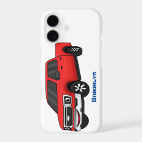 Cute red pickup truck cartoon illustration