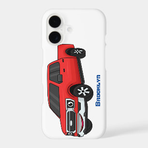 Cute red pickup truck cartoon illustration