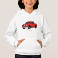 Cute red pickup truck cartoon illustration