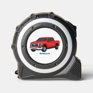 Cute red pickup truck cartoon illustration 1