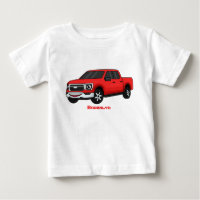 Cute red pickup truck cartoon illustration