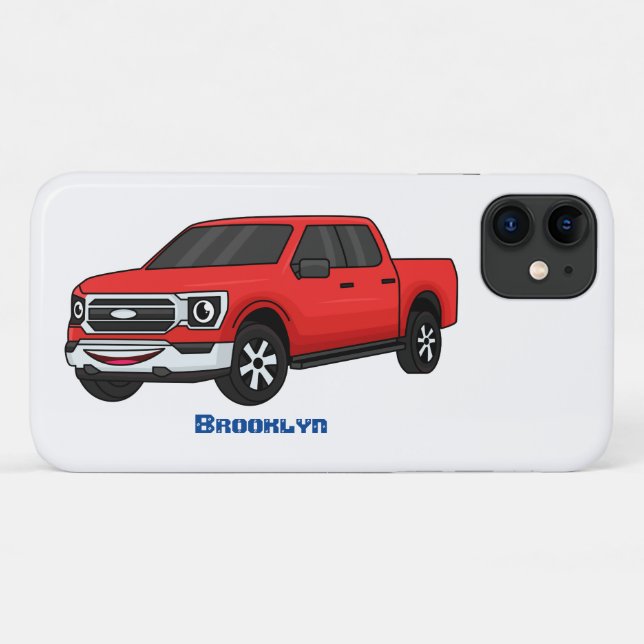 Cute red pickup truck cartoon illustration Case-Mate iPhone case (Back (Horizontal))