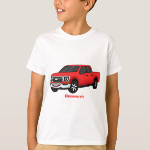 Cute red pickup truck cartoon illustration T-Shirt