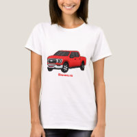 Cute red pickup truck cartoon illustration