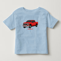 Cute red pickup truck cartoon illustration