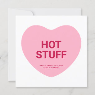Cute red pink custom message conversation heart card