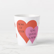 Cute Red Pink Hearts Text Mom of Four Personalize