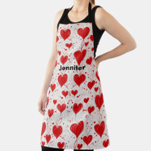 Cute red, pink hearts, Valentine’s Day monogram