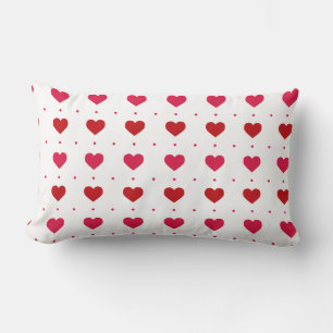 Cute Red Pink White Love Wedding Hearts Lumbar Cushion