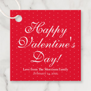 Cute red polka dot custom script Valentine's Day Favour Tags