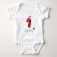Cute red Polka dot Ladybug 1st Birthday party name