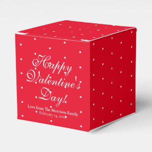 Cute red polka dots custom script Valentine's Day Favour Box