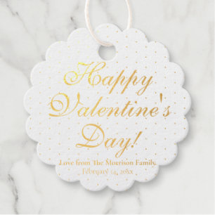 Cute red polka dots custom text Valentine's Day Favour Tags