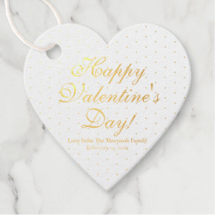 Cute red polka dots heart custom Valentine's Day Favour Tags