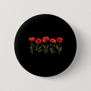 Cute Red Poppy Flower Memorial Day 2025 Usa Vetera 6 Cm Round Badge