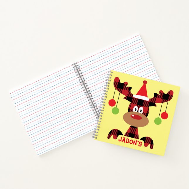 Cute Red Reindeer Customised  Notebook (Inside)